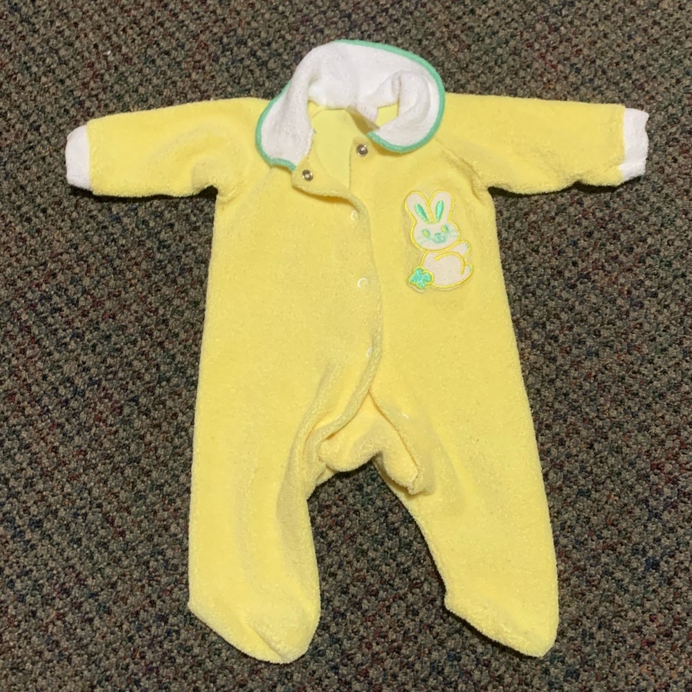 Vintage Sears Yellow Bunny Kids Footie